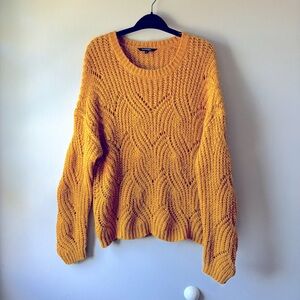 Open knit cable knit sweater